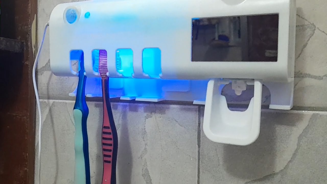 Como Usar A Porta Escova De Dentes e Esterizador De Escovas De Dentes Com Sensor De Presen&ccedil;a