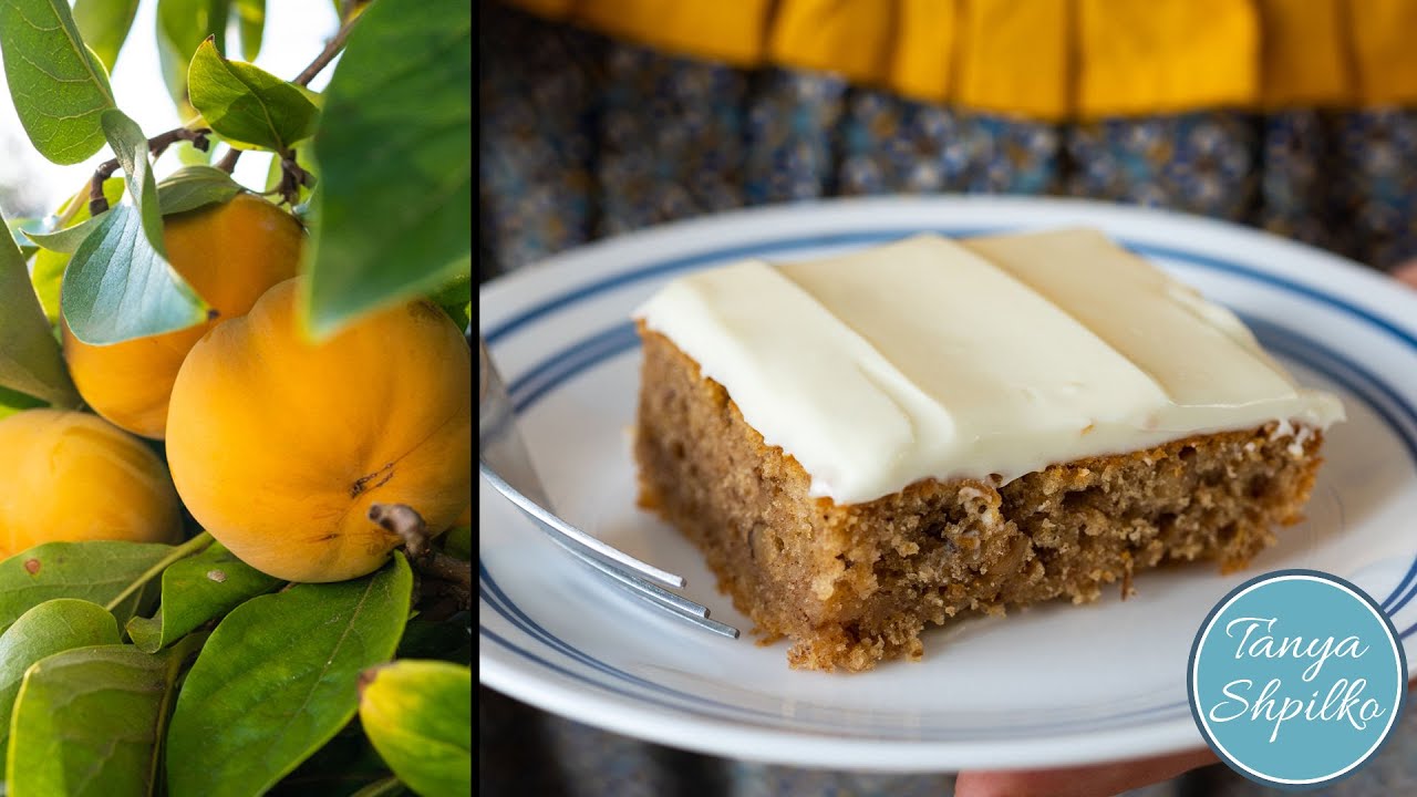 Пирог с ХУРМОЙ и Сливочным Кремом - очень просто и вкусно! | Easy Persimmon Cake | Tanya Shpilko