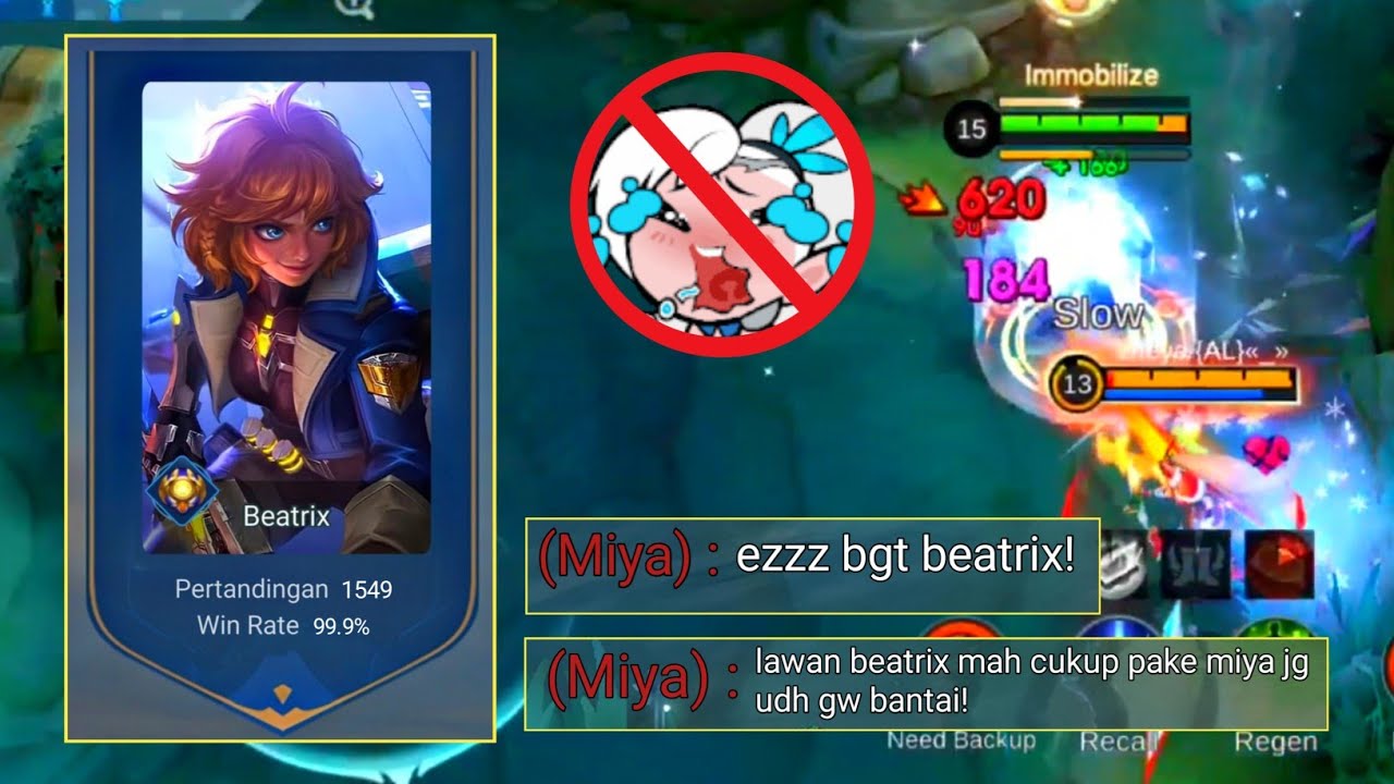 INSTAN KARMA! AKIBAT MEREMEHKAN BEATRIX! MIYA LANGSUNG KENA MENTAL! SHOTGUN 1 HIT! MOBILE LEGEND
