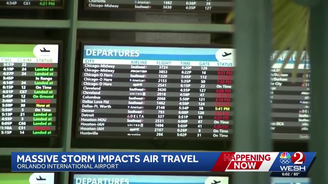 Weather disruptions cause flight chaos at Orlando International Airport