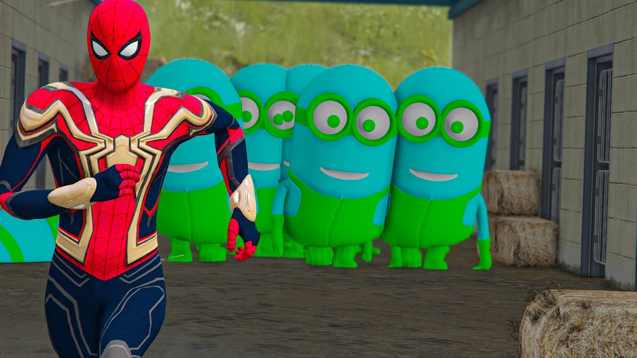 GTA V SPIDER-MAN MINIONS RUNS COMPILATIONS CHALLENGE#gta #gtav#spiderman#euphoria#franklin#minions