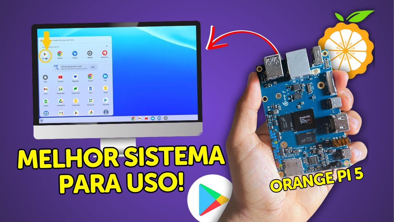 ORANGE PI 5: Melhor SISTEMA para usar como um MINI PC (FydeOS com PlayStore)