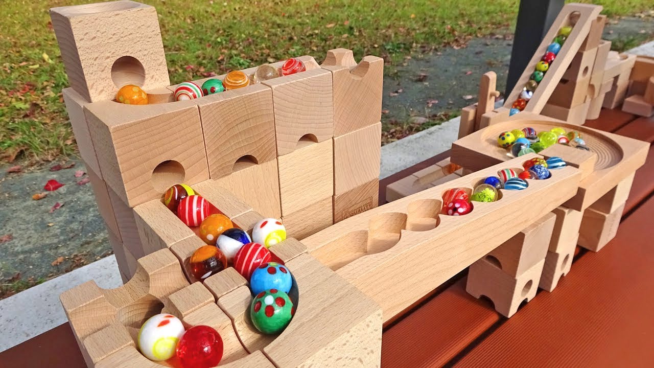 Marble run ASMR ☆ Cuboro & Eureka wooden product combination course