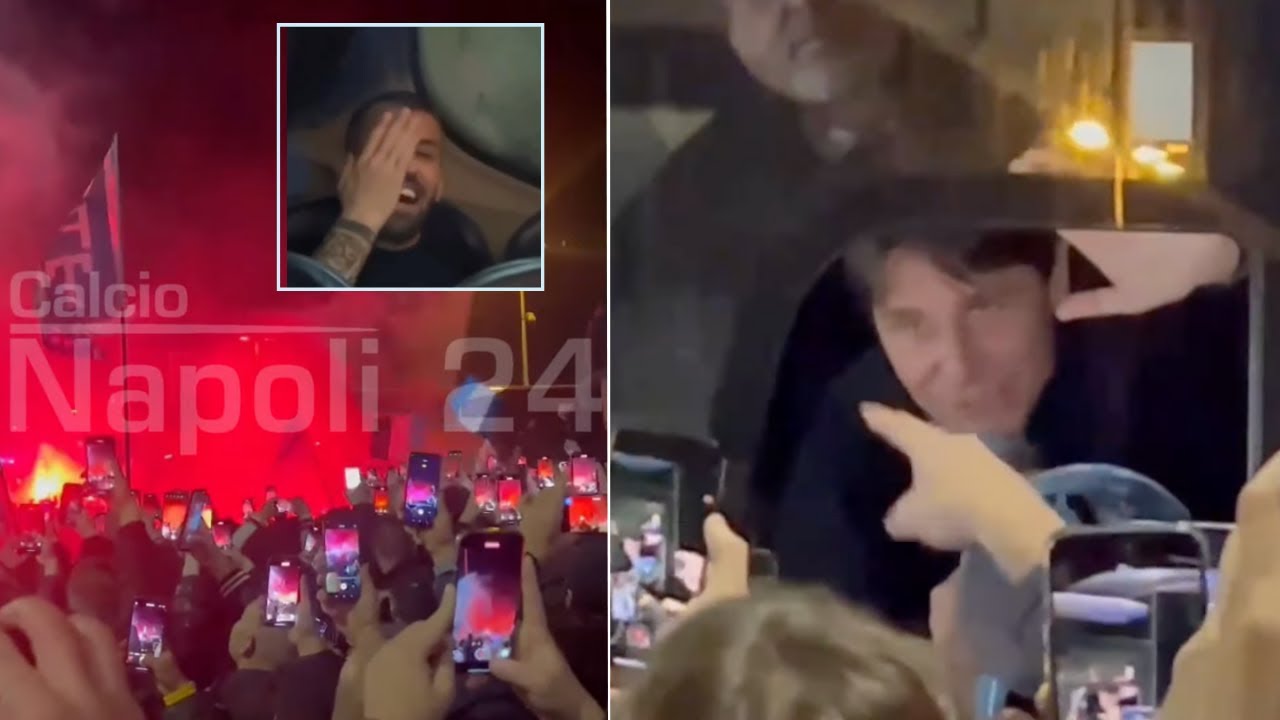 Arrivo Napoli a Capodichino 💥💙 FESTA INCREDIBILE dopo Atalanta-Napoli 2-3