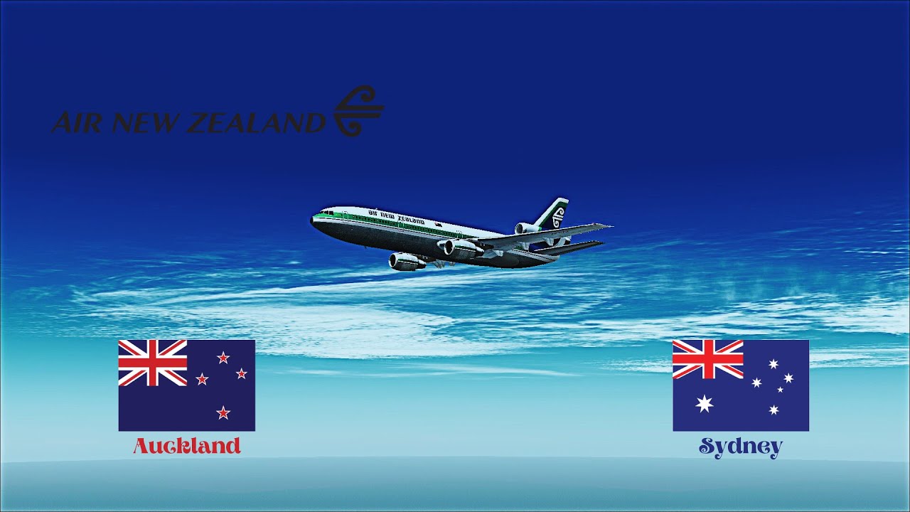 FSX||Timelapse||Auckland-Sydney Retro Air New Zealand DC-10-30