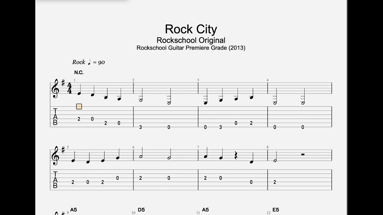 Rock City, Rockschool Guitar Premiere Grade (2013)