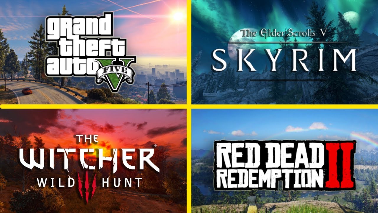 The Most Immersive Game World | GTA 5 Vs Skyrim Vs RDR 2 Vs The Witcher 3