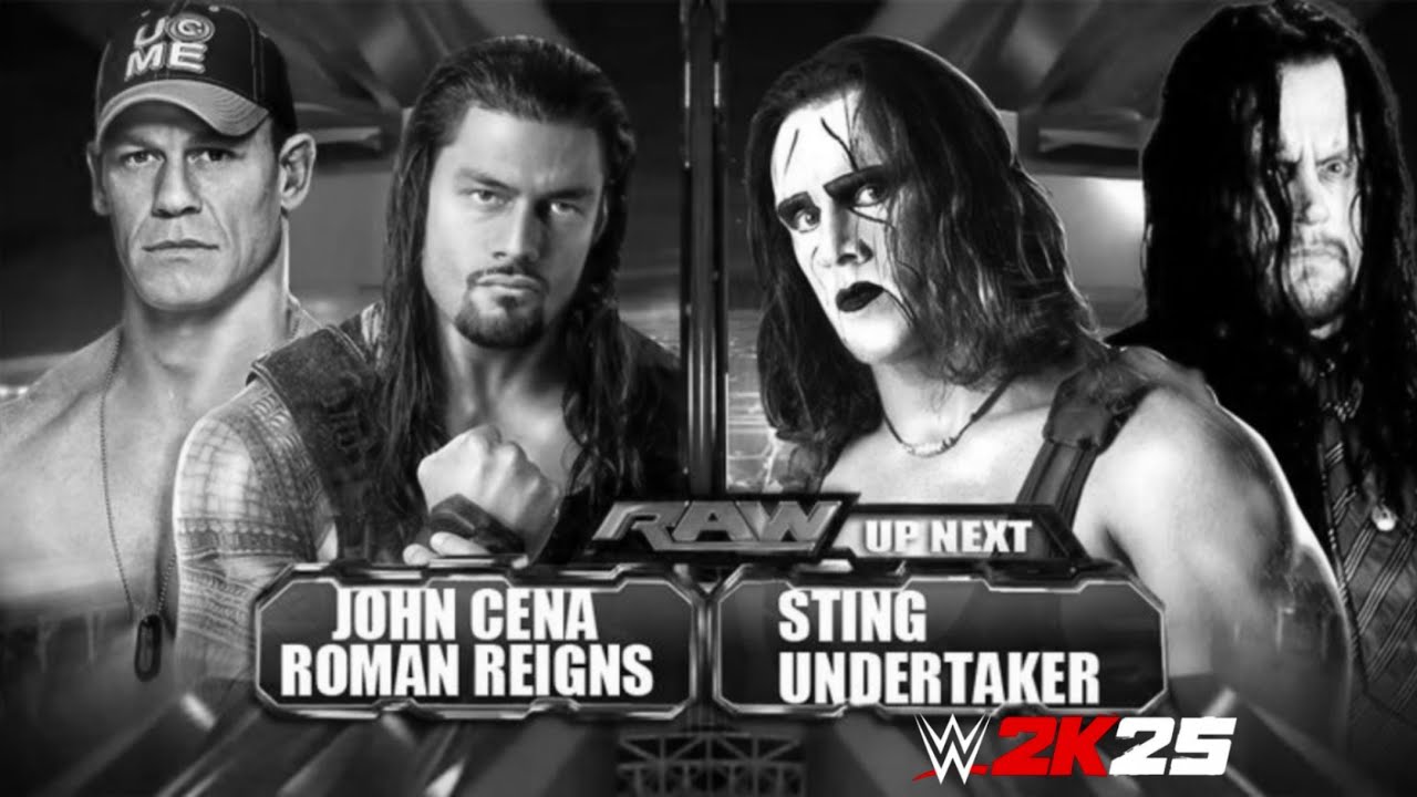 WWE 2K25: Roman Reigns & John Cena vs Sting & Undertaker - Tag Team Match (PS5) 