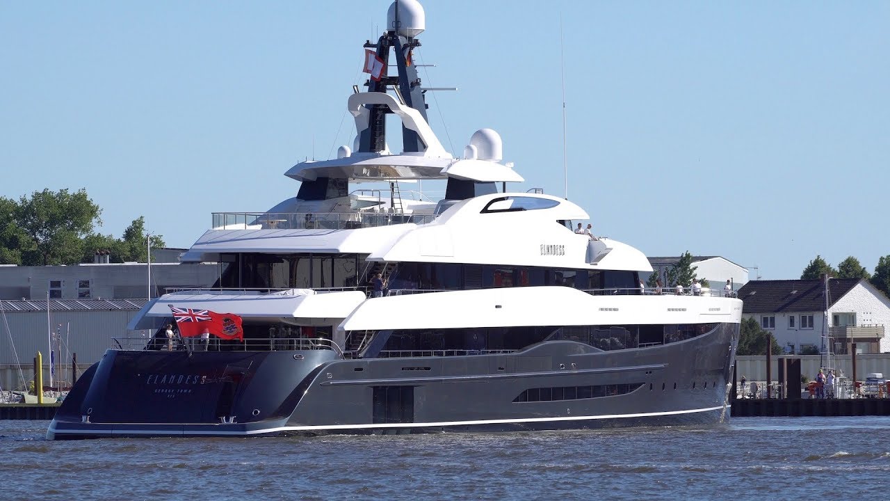 4K | Mega Yacht ELANDESS Farewell - Abeking and Rasmussen