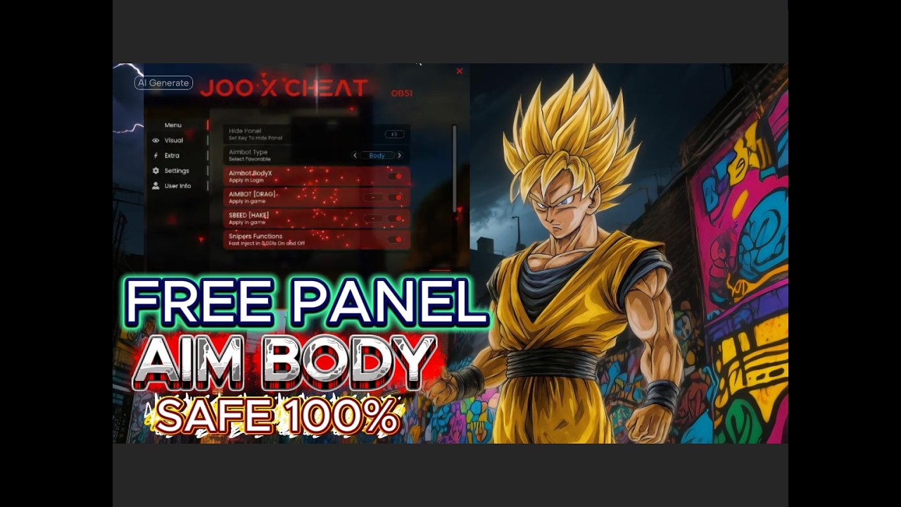 FREE PANEL PC 🔥 OB51 GRATIS AIMBOT SAFE LIFETIME FREE FIRE 🔥ANTI BAN 100 🎁%JOO X CHEAT