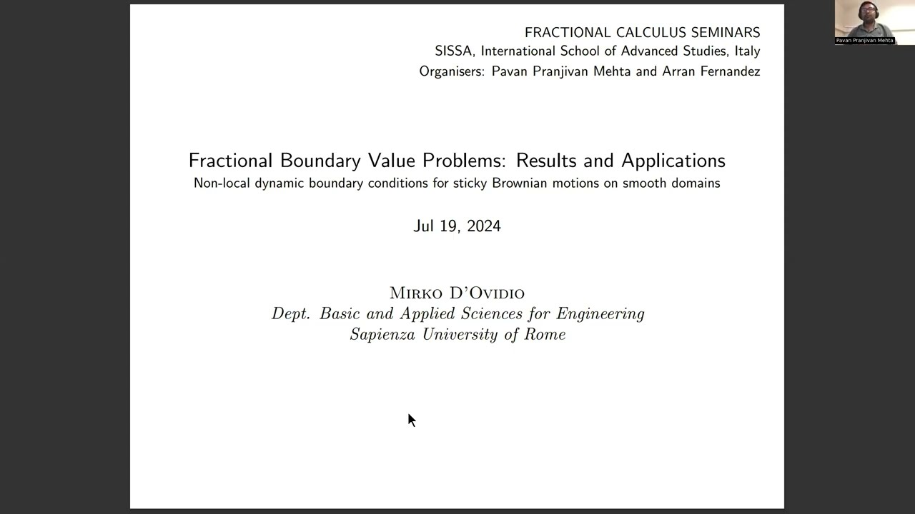 M. D’Ovidio : Fractional Boundary Value Problems: Results and Applications