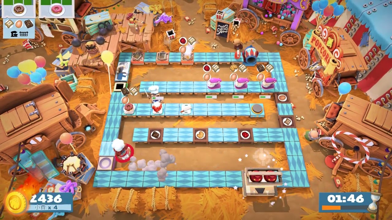 (2players) Overcooked2 Carnival of Chaos 3-1 [score: 4284]