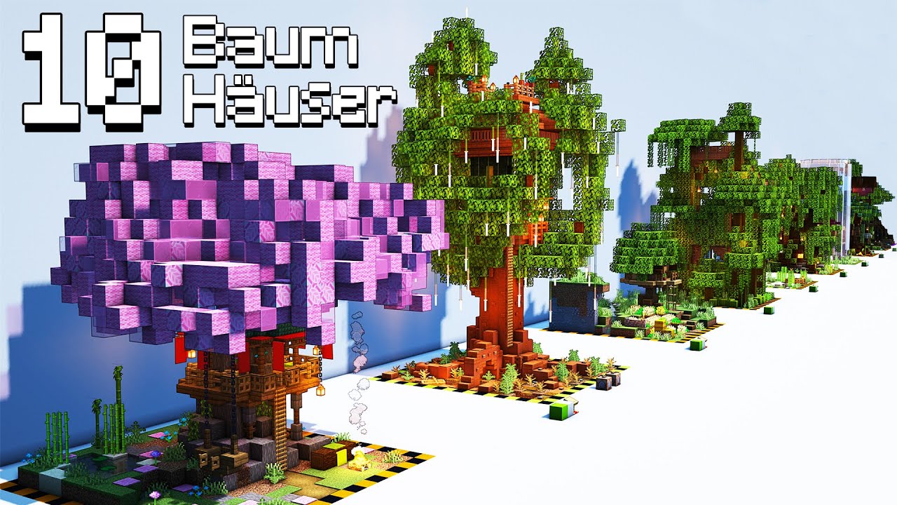 10 Baumhäuser in Minecraft 🔟 Minecraft Baumhaus bauen deutsch