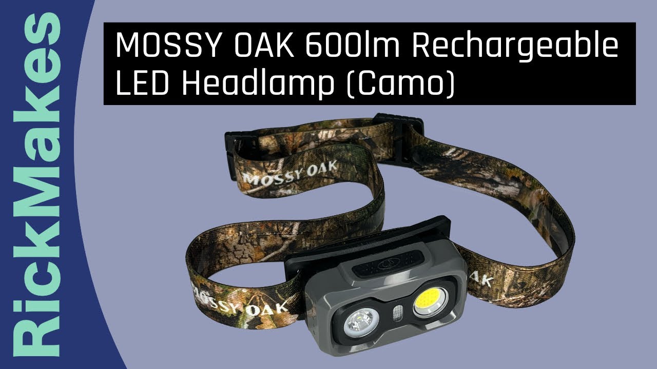 MOSSY OAK 600lm Rechargeable LED Headlamp (Camo)