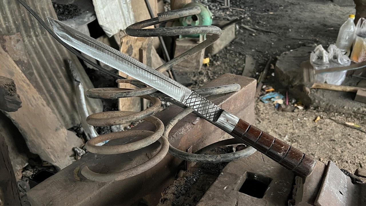 HOW TO MAKE KNIFE FROM COIL SPRING.