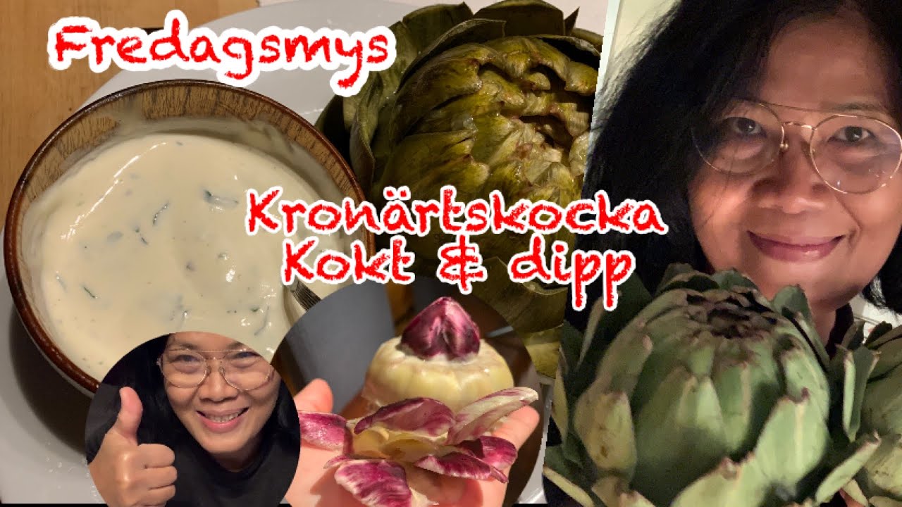 Kokt kronärtskocka med dipp