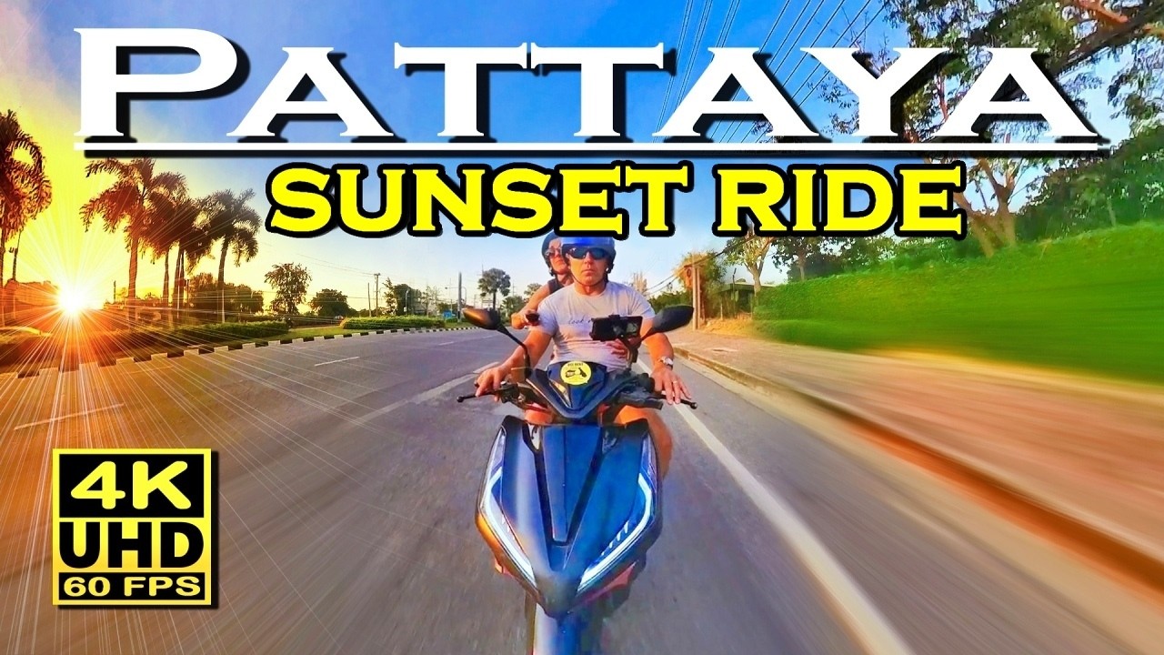 POV | Pattaya Sunset Ride | Thepprasit Road to Sukhumvit | 4K 60fps UHD 🇹🇭 | ASMR 💖 Moto trip 🏍️