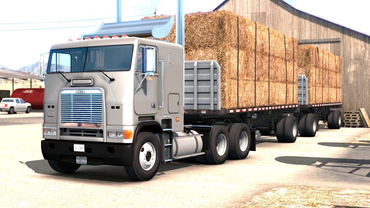 American Truck Simulator - Freightliner FLB Transporting Hay