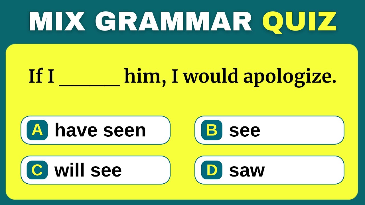 Mixed Grammar Quiz #challenge 2 | English Grammar Quiz