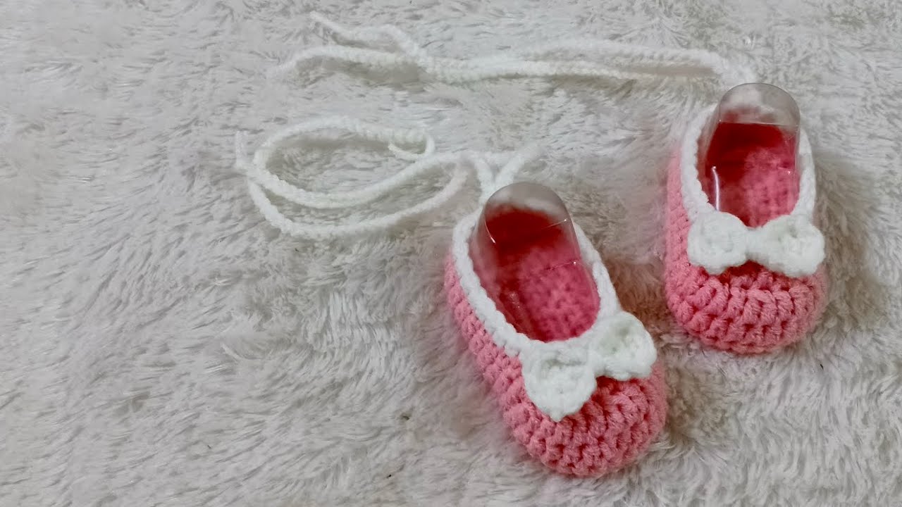 Sepatu Bayi Rajut - Crochet Shoes - Baby Booties Newborn : Tali dan Pita