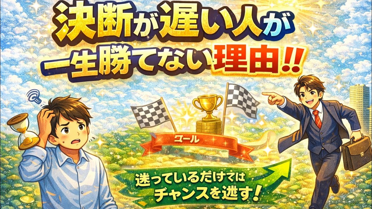 決断が遅い人が一生勝てない理由‼️