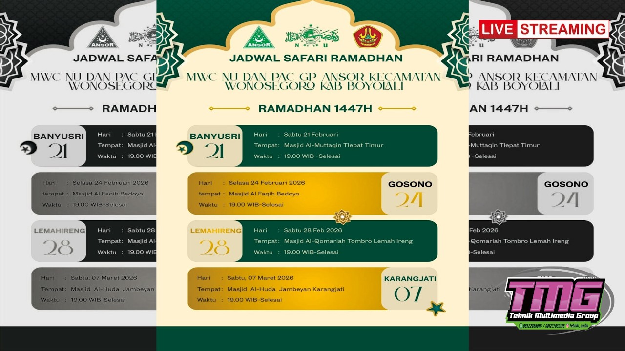 live SAFARI RAMADHAN MWC NU KEC.WONOSEGORO \\ putaran ke-4 MASJID QOMARIYAH KEDUNGTOMBRO LEMAHIRENG