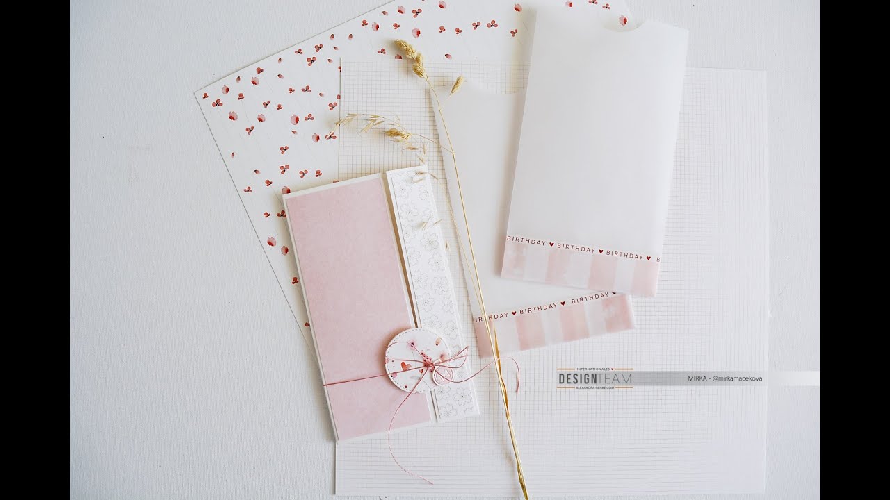 Greeting card with flowers and transparent envelope/gratulačn&yacute; pozdrav 🌸🌸🌸 TUTORIAL