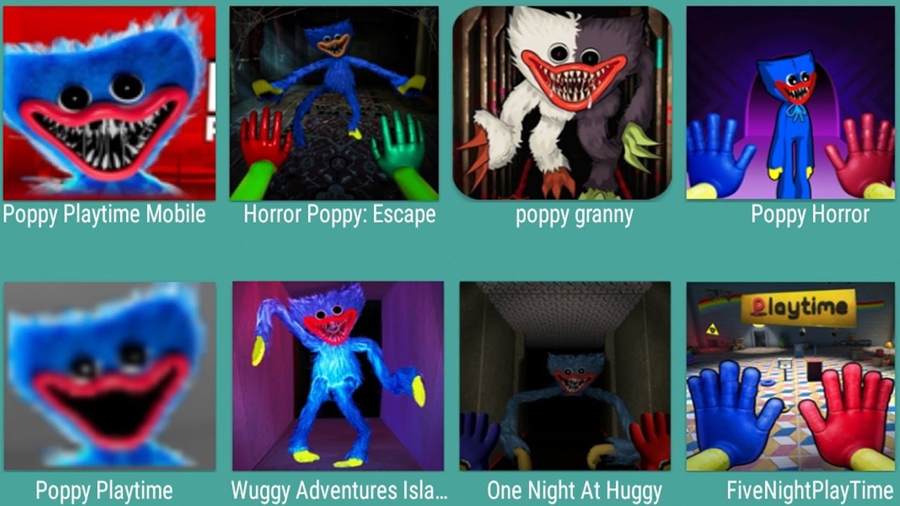 Poppy Playtime Mobie,Horror Poppy Escape,Poppy Granny,Poppy Horror,Wuggy Adventure,One Night Huggy