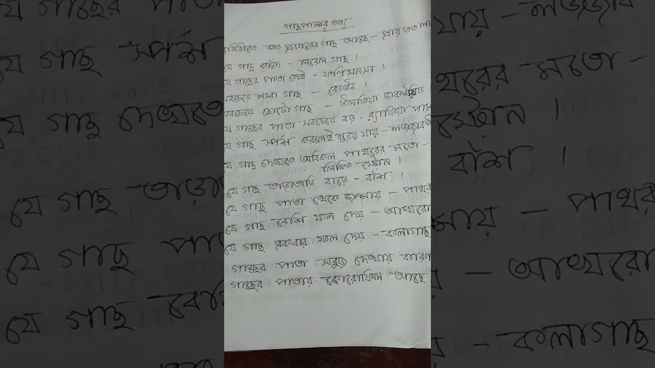 গাছপালার কথা O - 2