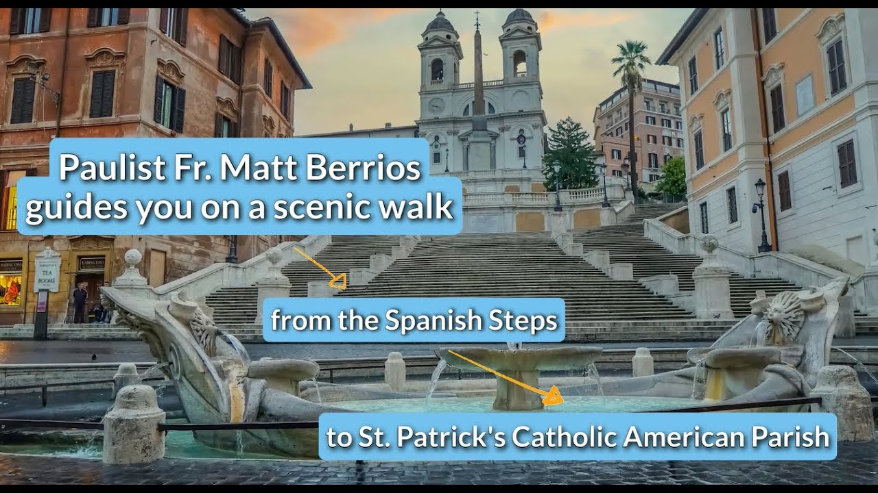 A Scenic Walk to St. Patrick's Catholic American Parish in Rome, Italy (Longer Version)