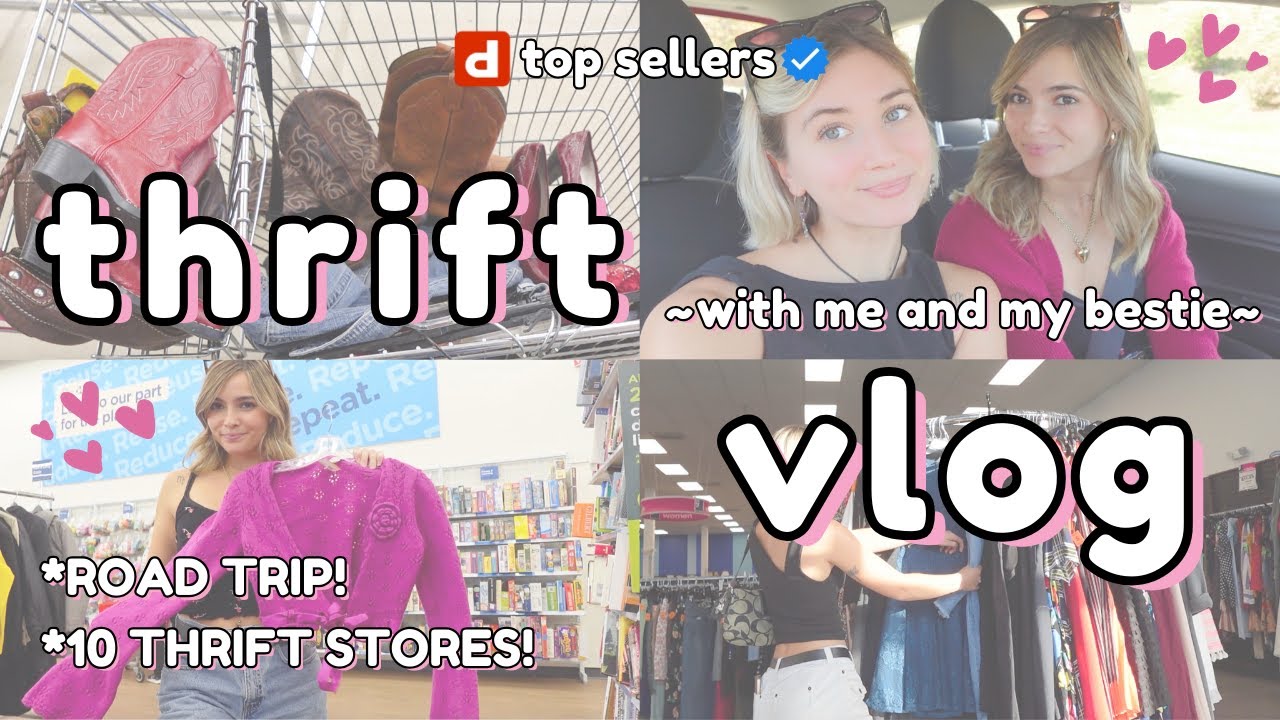 Thrift With Us for our Depop Shop 🎀 | Y2k & Vintage Depop Top Sellers Thrift Vlog & Road Trip!
