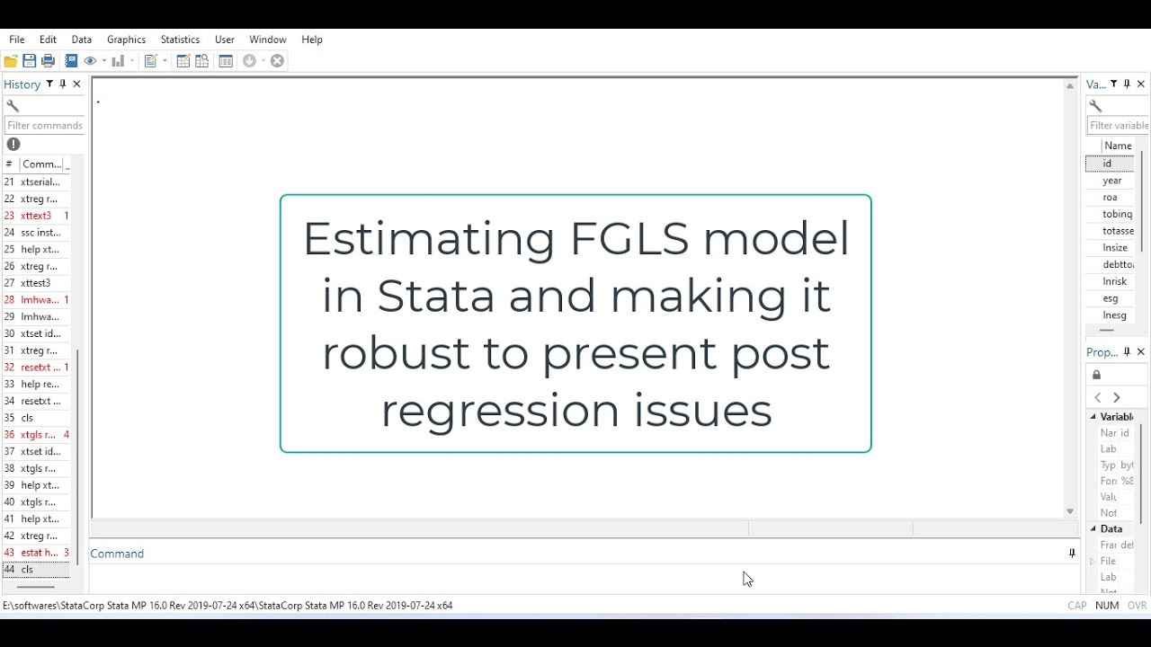 Robust Feasible Generalized Least Squares FGLS Model in STATA