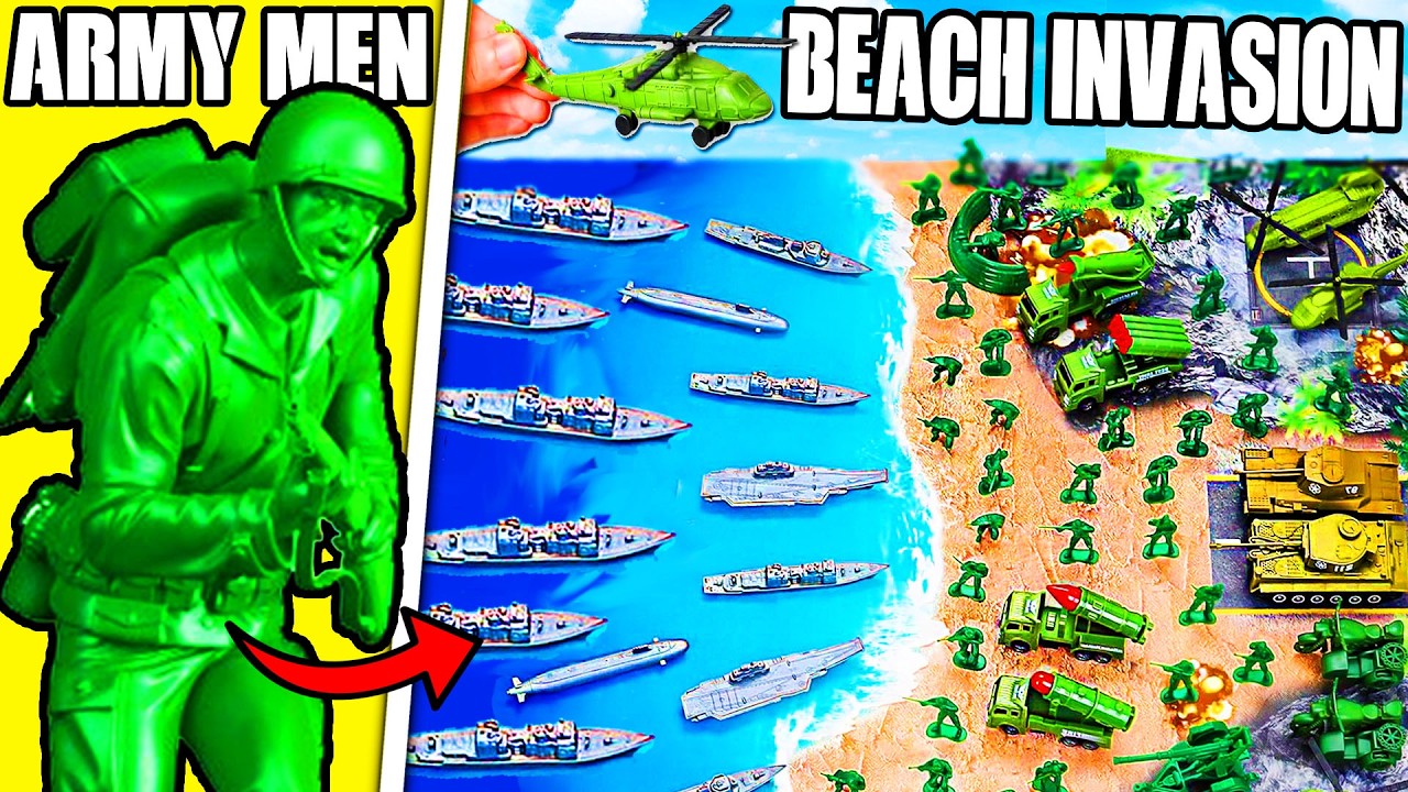Unboxing Toy Army Men D-DAY BEACH INVASION Bucket...