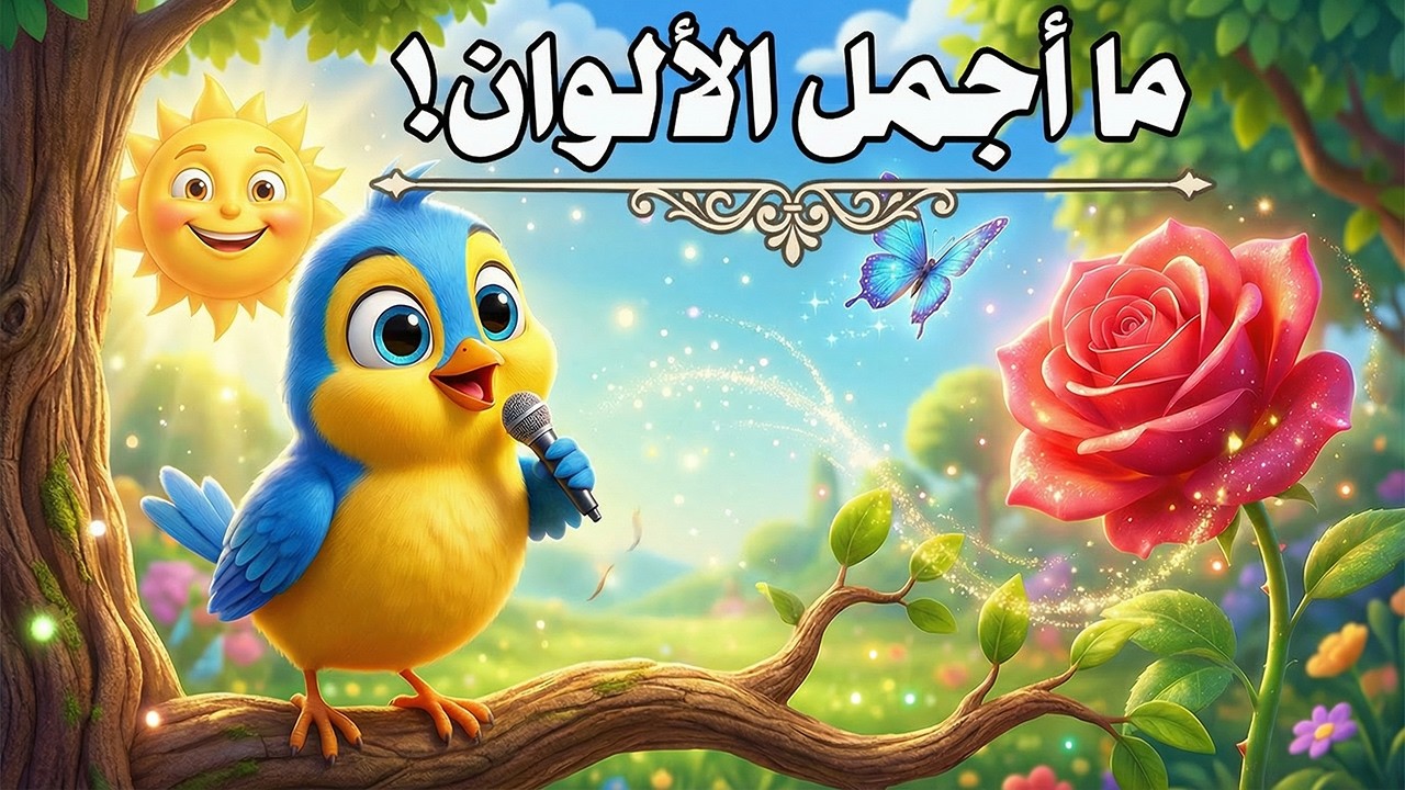 شرح نشيد ما أجمل الألوان للصف الأول الابتدائي لغة عربية الترم الثاني حل تدريبات كتاب الوزارة