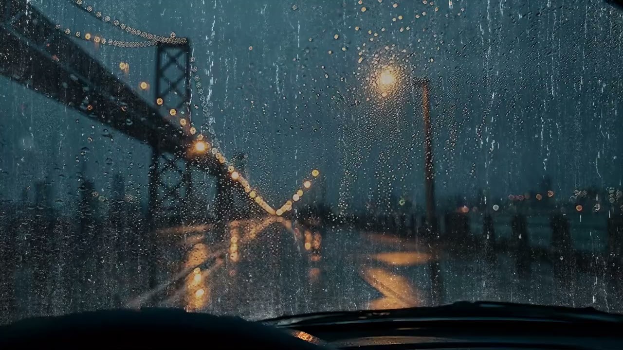 Heavy Rain & Thunderstorm in a Stationary Car - Deep Sleep & Stress Relief
