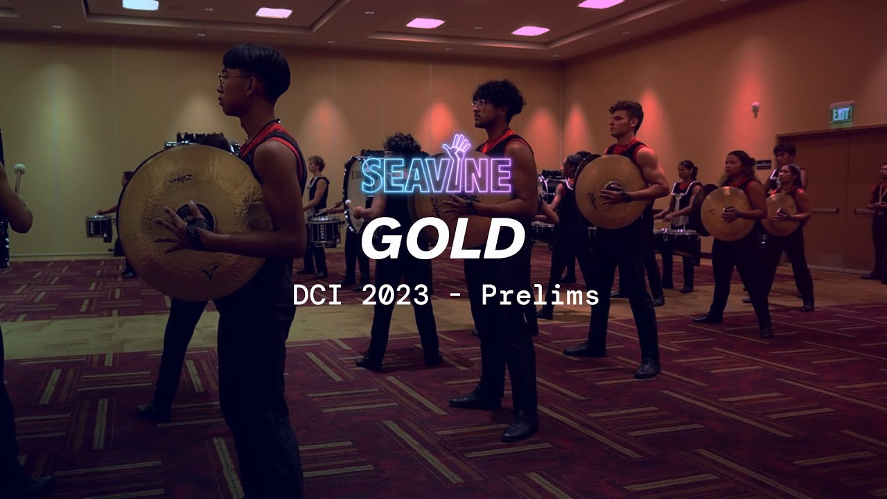 Gold Drum and Bugle Corps Cymbal Line 2023 / DCI Prelims / In the Lot with Seavine