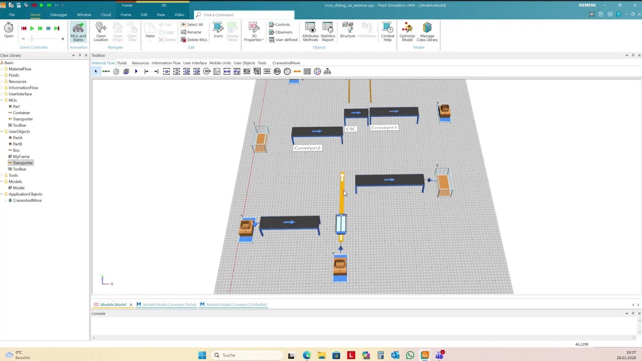 Tecnomatix Plant Simulation Tutorial: Cross Sliding Cars (CSCs)