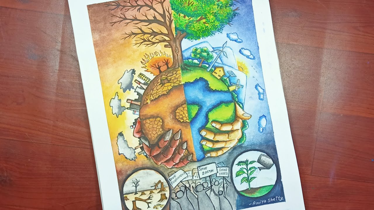 Save Environment Save Earth Painting || Save Environment painting with Artist water colour