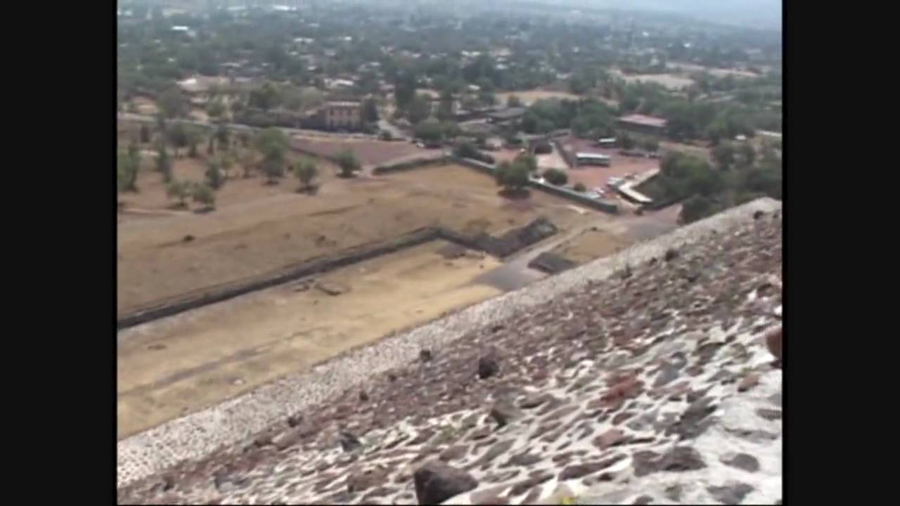Teotihuacan walking up the Pyramid of the Sun Mexico