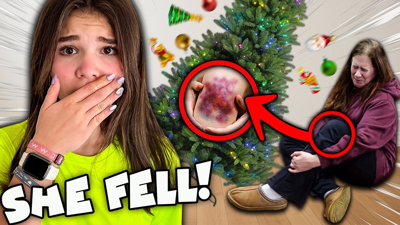 Она упала со стула, пока мы открывали наши адвент-календари 😱🎁 *больно*