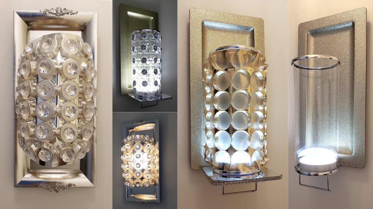 DIY Wall Sconce Ideas Using Dollar Tree Charger Plates & Swappable Covers! | Glam Home Decor
