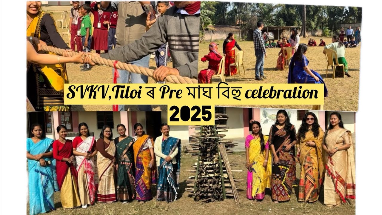 Pre Bhugali Bihu Celebration at SVKV,Tiloi //Assamese culture with joy, tradition & togetherness