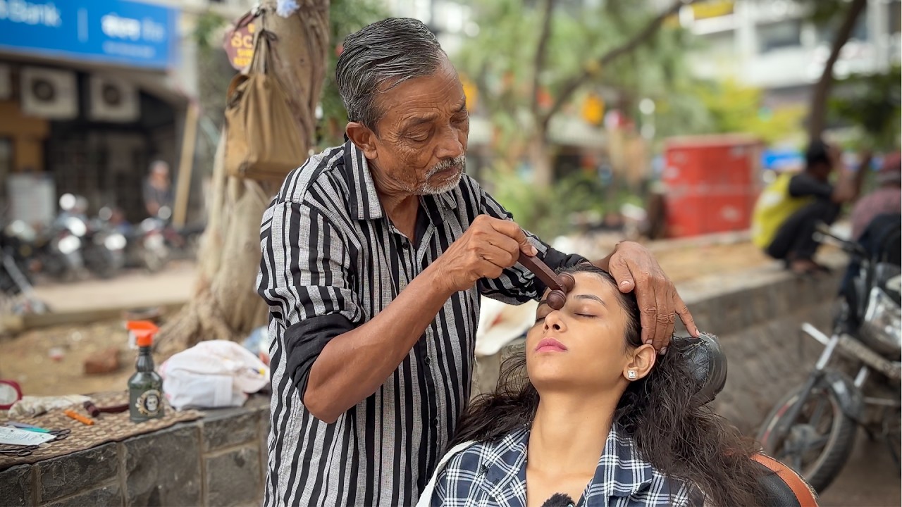 Waris Barber Give Gentle✨ Head Massage To Beautiful Girl For INSTANT Calm & DEEP Sleep | ASMR Gautam