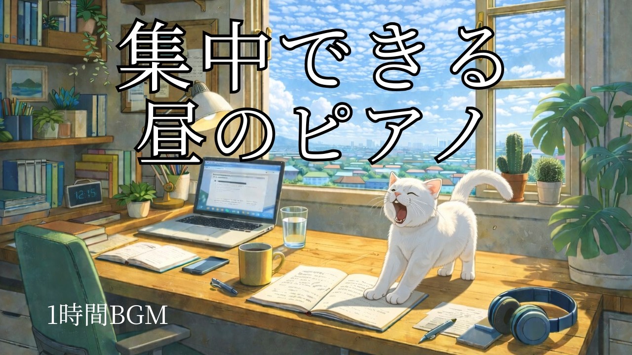 １時間静かに集中出来るピアノBGM｜猫と整える作業