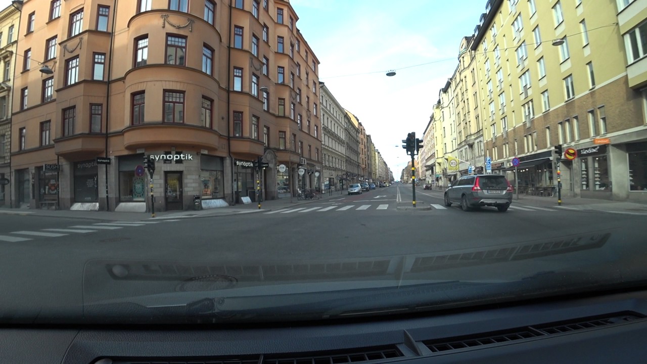Sweden, Stockholm, driving from Gamla Stan to Mariatorget subway station