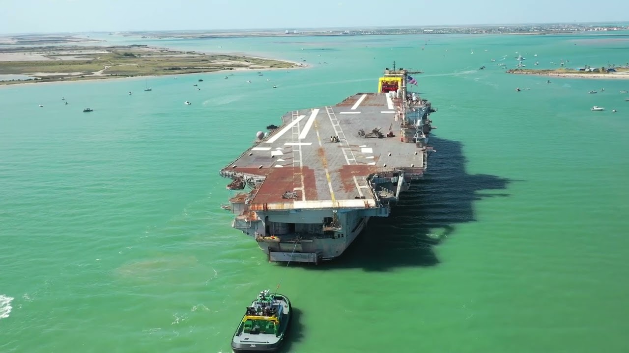 USS JFK Aircraft carrier passes thru SPI