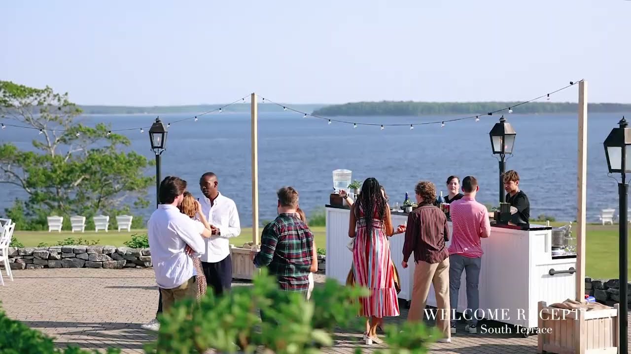 Welcome Reception at French's Point - Coastal Wedding Venue in Maine