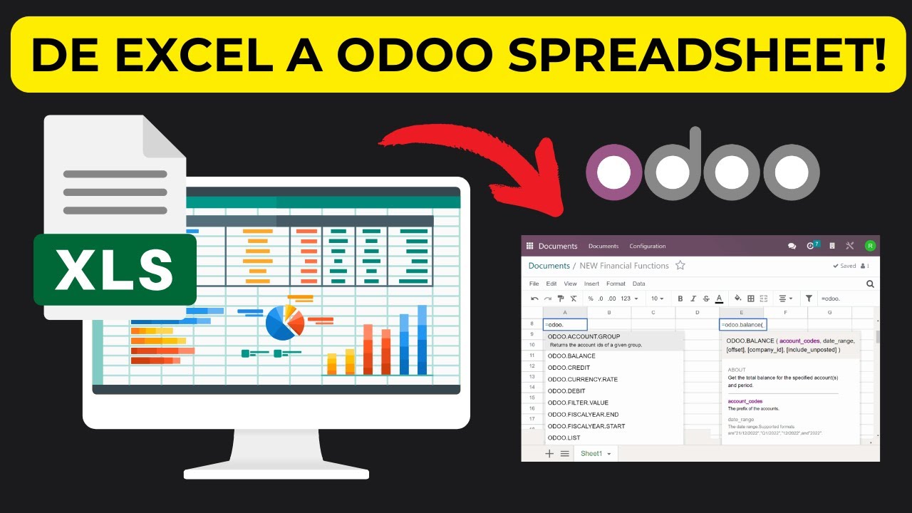 Utiliza tus fórmulas de Excel en Odoo Spreadsheet