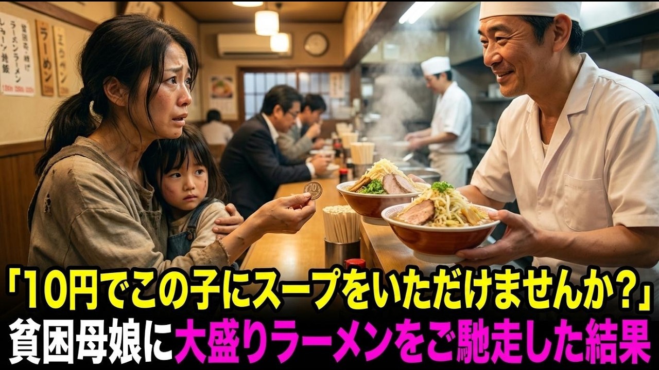 「10円でこの子にスープをいただけませんか？」廃業寸前のラーメン屋店主が貧困母娘にラーメンをご馳走した結果