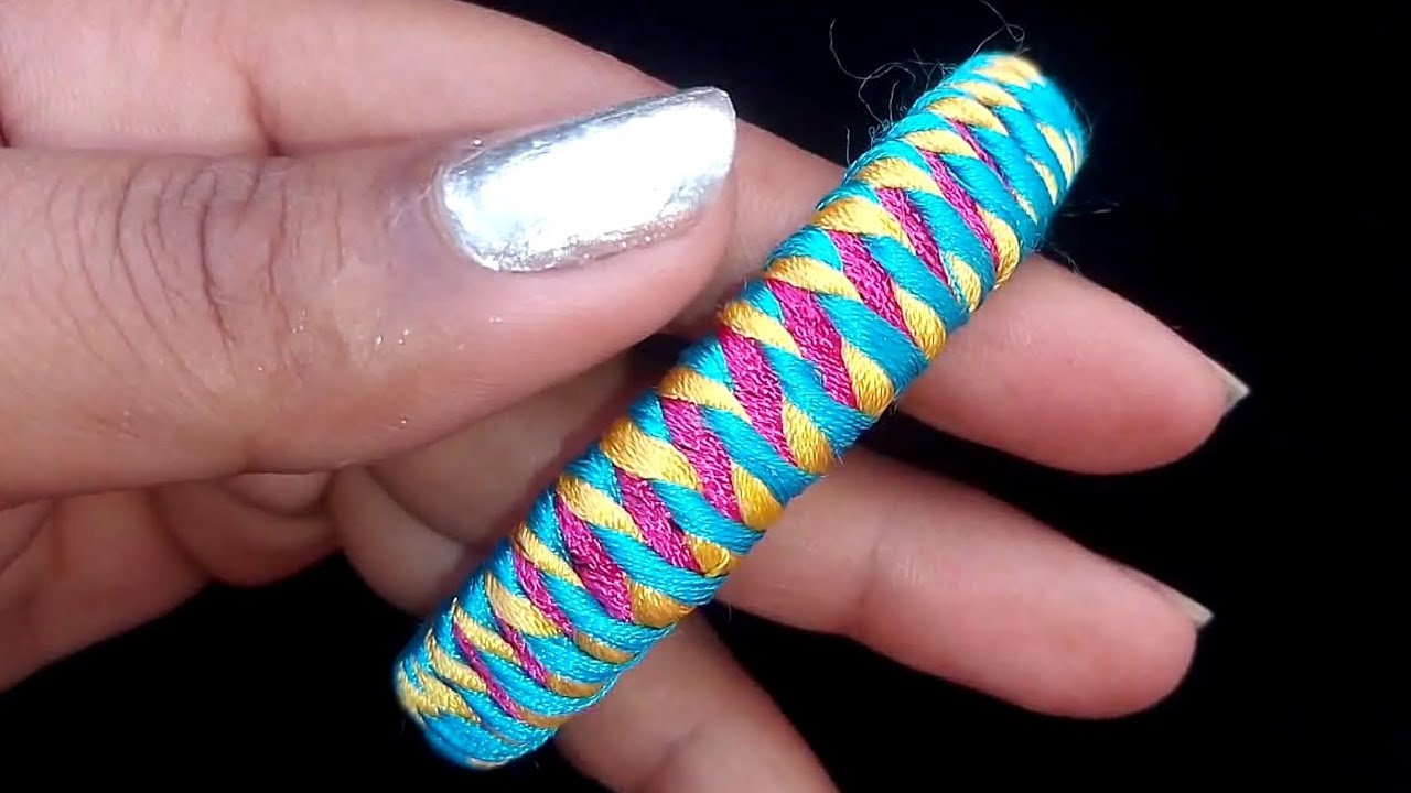 New Design Silk Thread Bangles With Double  colour || easy bangle design || 2020 new bangle design